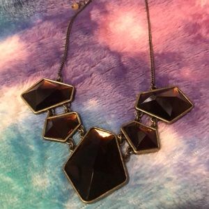 Faceted Geometric statement necklace